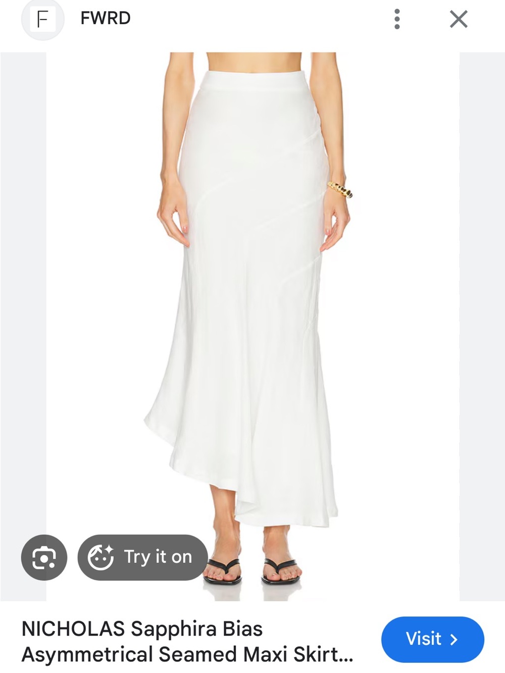 NWOT Nicholas Sapphira Bias Asymmetrical Seamed Maxi skirt